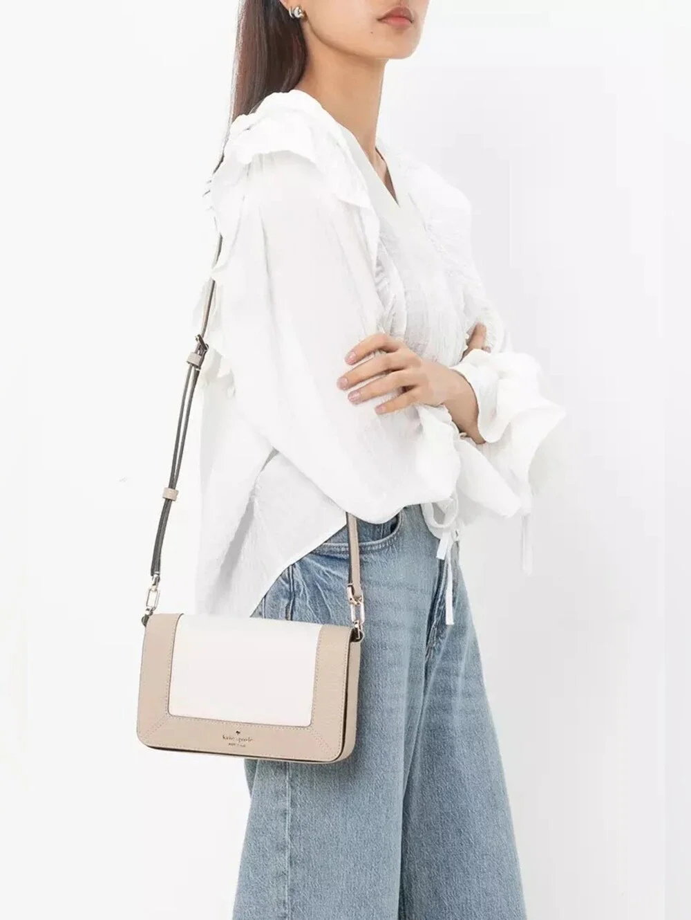 Kate Spade Lena Colorblock Mini Flap Crossbody Pebbled Leather NWT